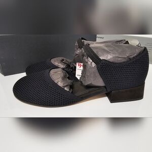 New Eileen Fisher black Slip On Shoes Sandals Vero Cuoio Career Stretch NWT Heel